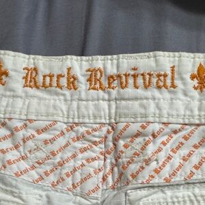 Rock Revival White Shorts with white  Embroidery